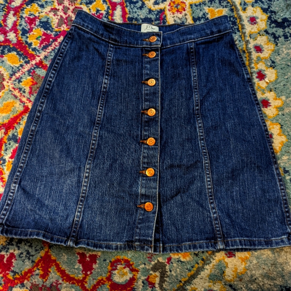 JCrew denim button down skirt
